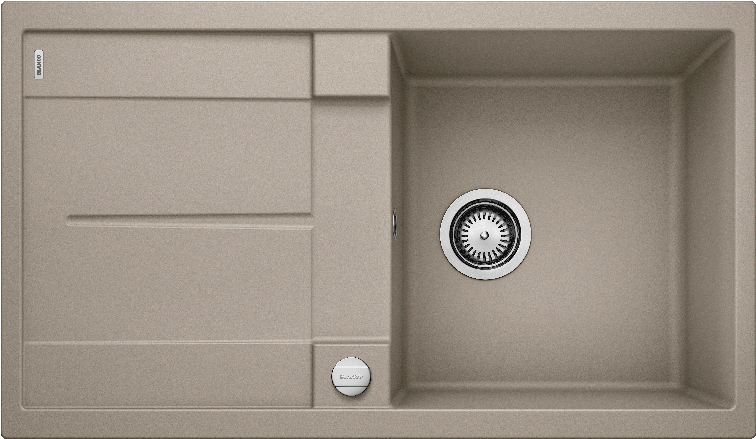 Врезная кухонная мойка Blanco METRA 5 S SILGRANIT PuraDur серый беж с клапаном-автоматом
