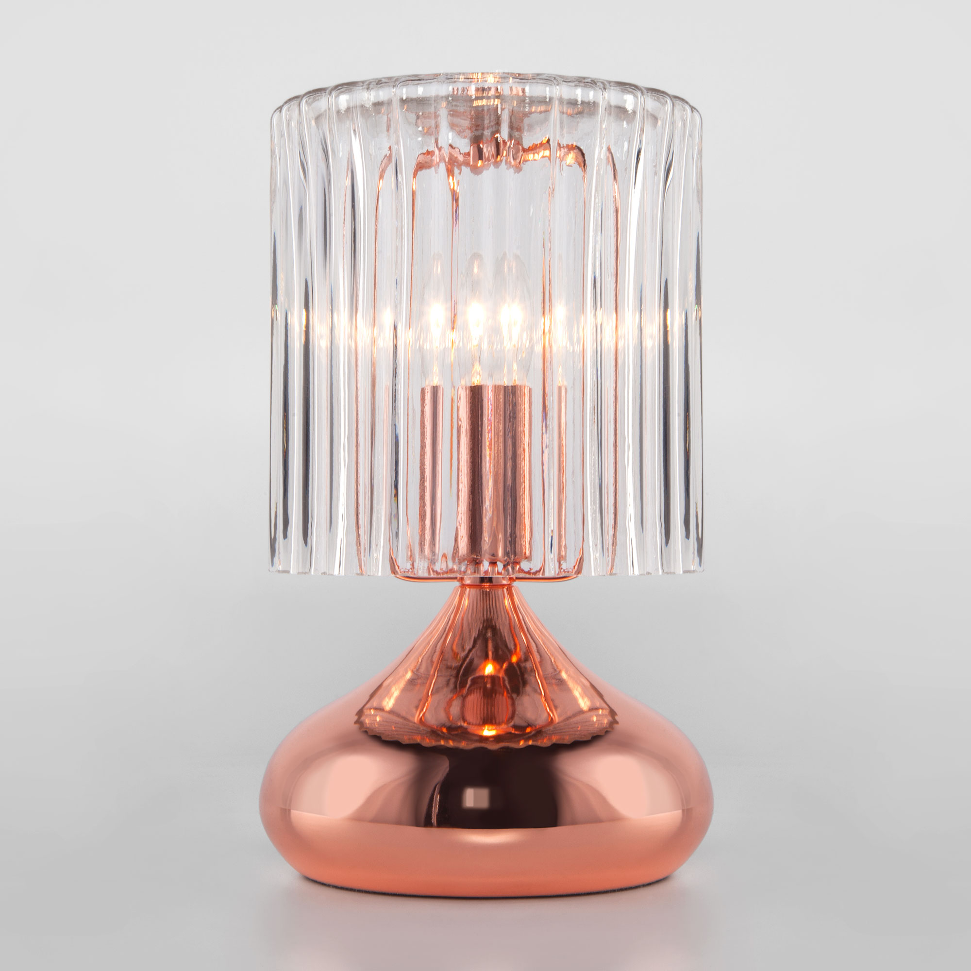 Настольная лампа со стеклянным абажуром Eurosvet 01068/1 розовое золото