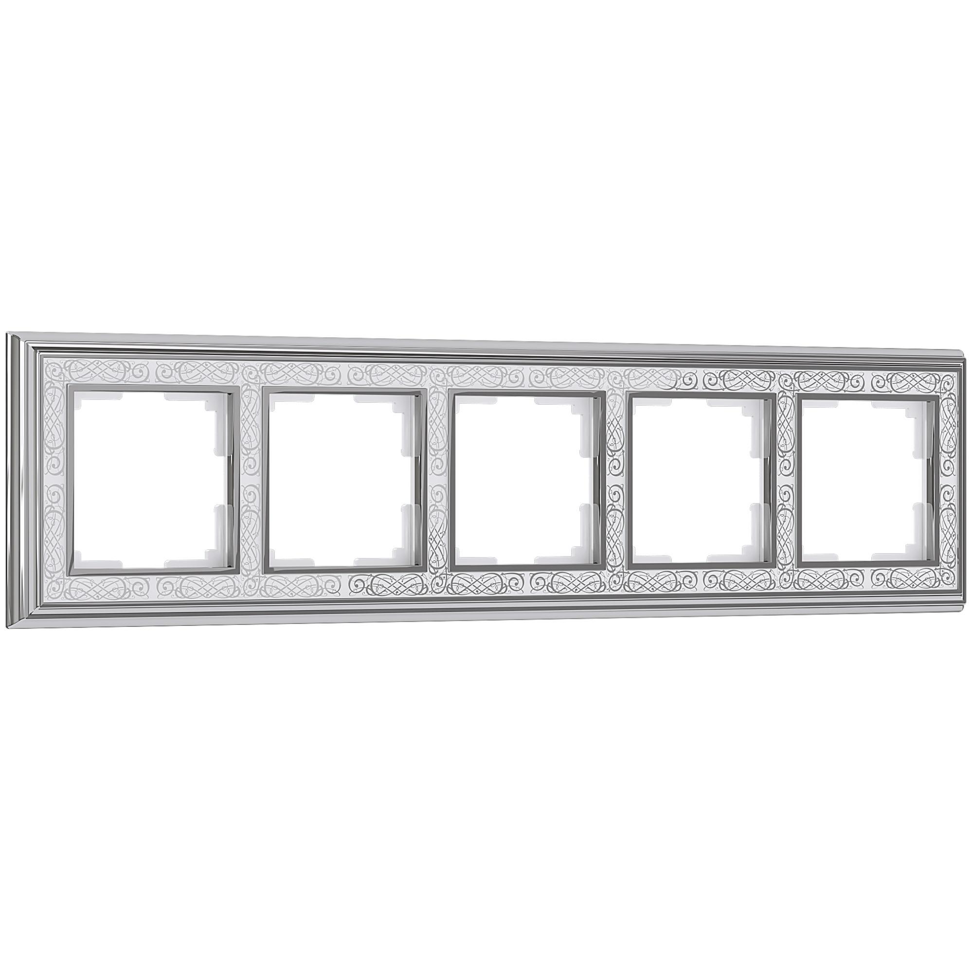 Рамка на 5 постов хром/белый Werkel WL77-Frame-05