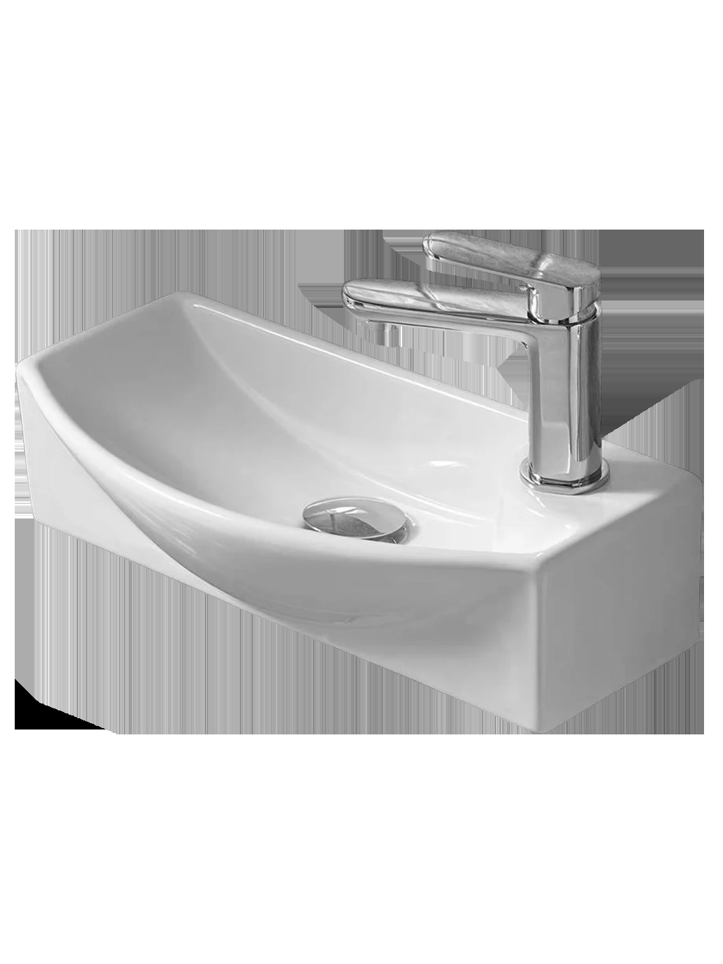 Раковина подвесная WeltWasser 45.5/22/13 WW Aisbach 7946 GL-WT R 10000008695 глянцевая белая