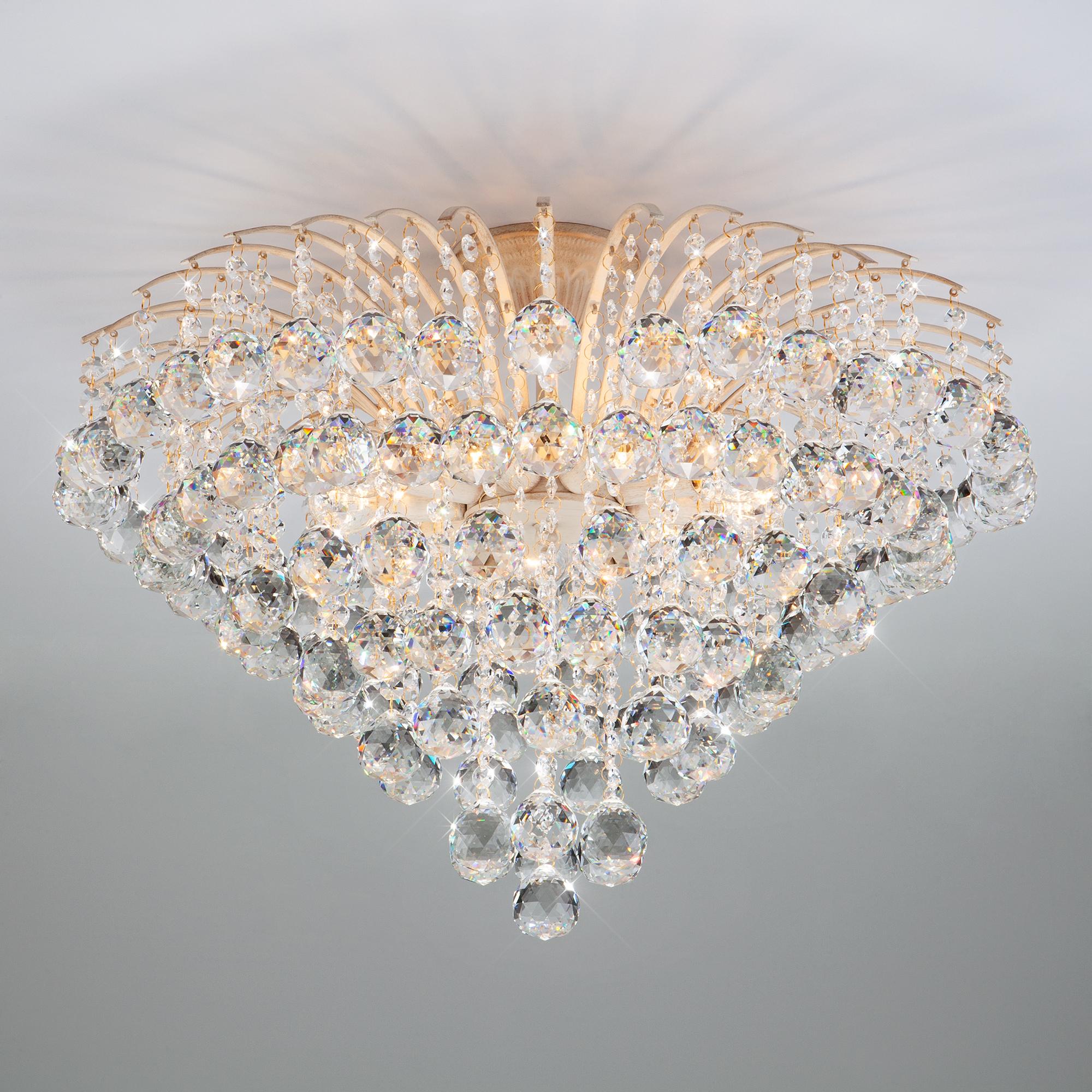 Люстра с хрусталем Eurosvet 3299/9 белый с золотом