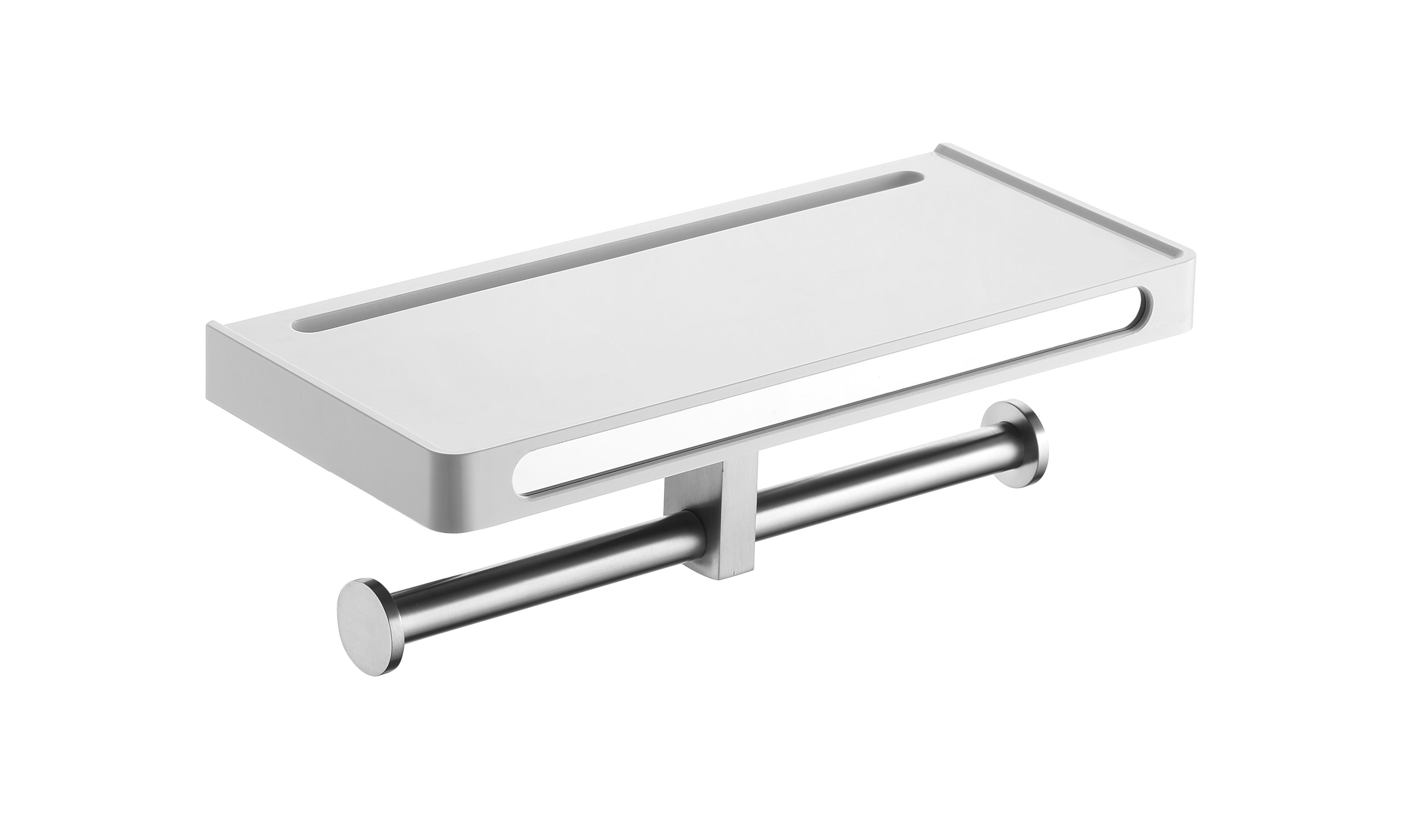 Бумагодержатель двойной с полкой, хром Rush EDGE ED77143A