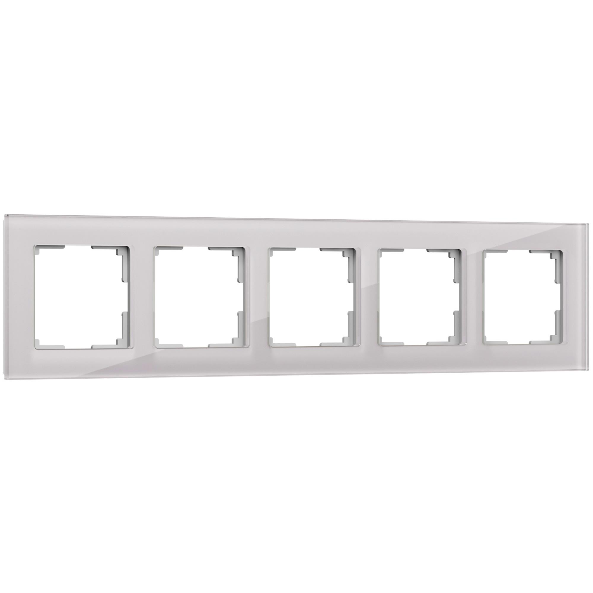 Рамка на 5 постов дымчатый. стекло Werkel W0051117