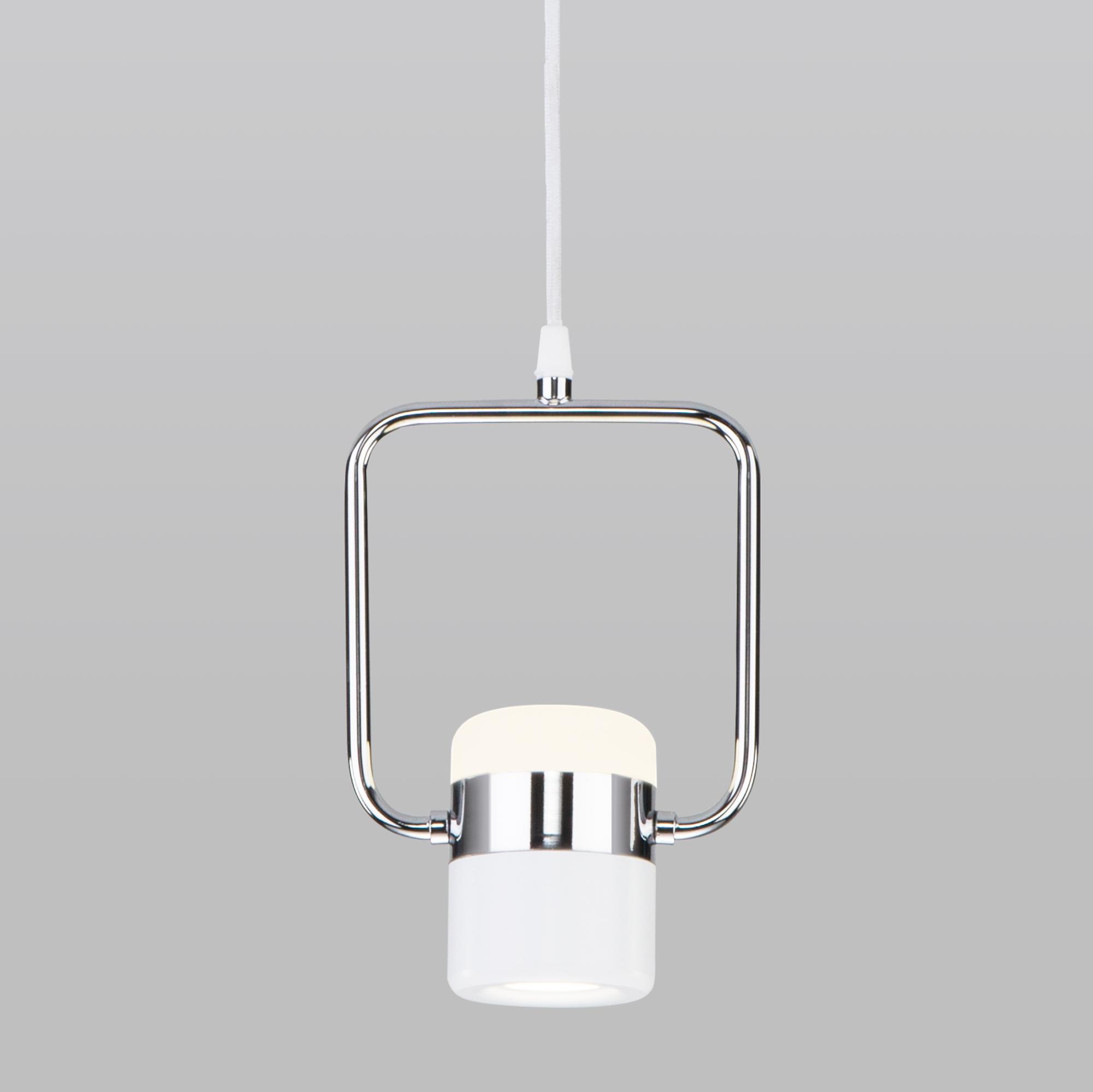 Подвесной светодиодный светильник с поворотным плафоном Eurosvet 50165/1 LED хром/белый