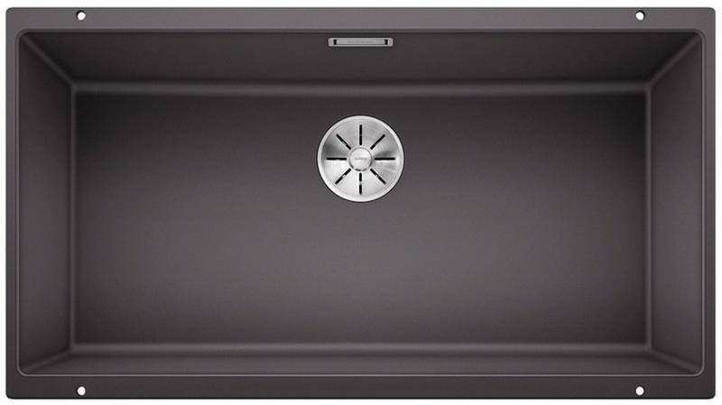 Врезная кухонная мойка Blanco SUBLINE 800-U SILGRANIT PuraDur темная скала