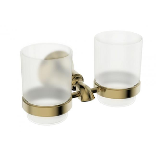 Держатель стаканов двойной (стекло/латунь) Kaiser KH-4015 бронза