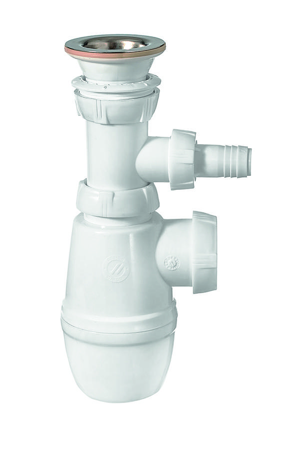 Сифон Wirquin Минор 40 мм с отводом для стиральной или посудомоечной машины с выпуском 30718053