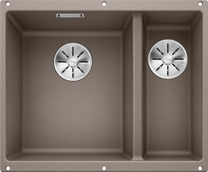 Врезная кухонная мойка Blanco SUBLINE 340/160-U SILGRANIT PuraDur (чаша слева) серый беж