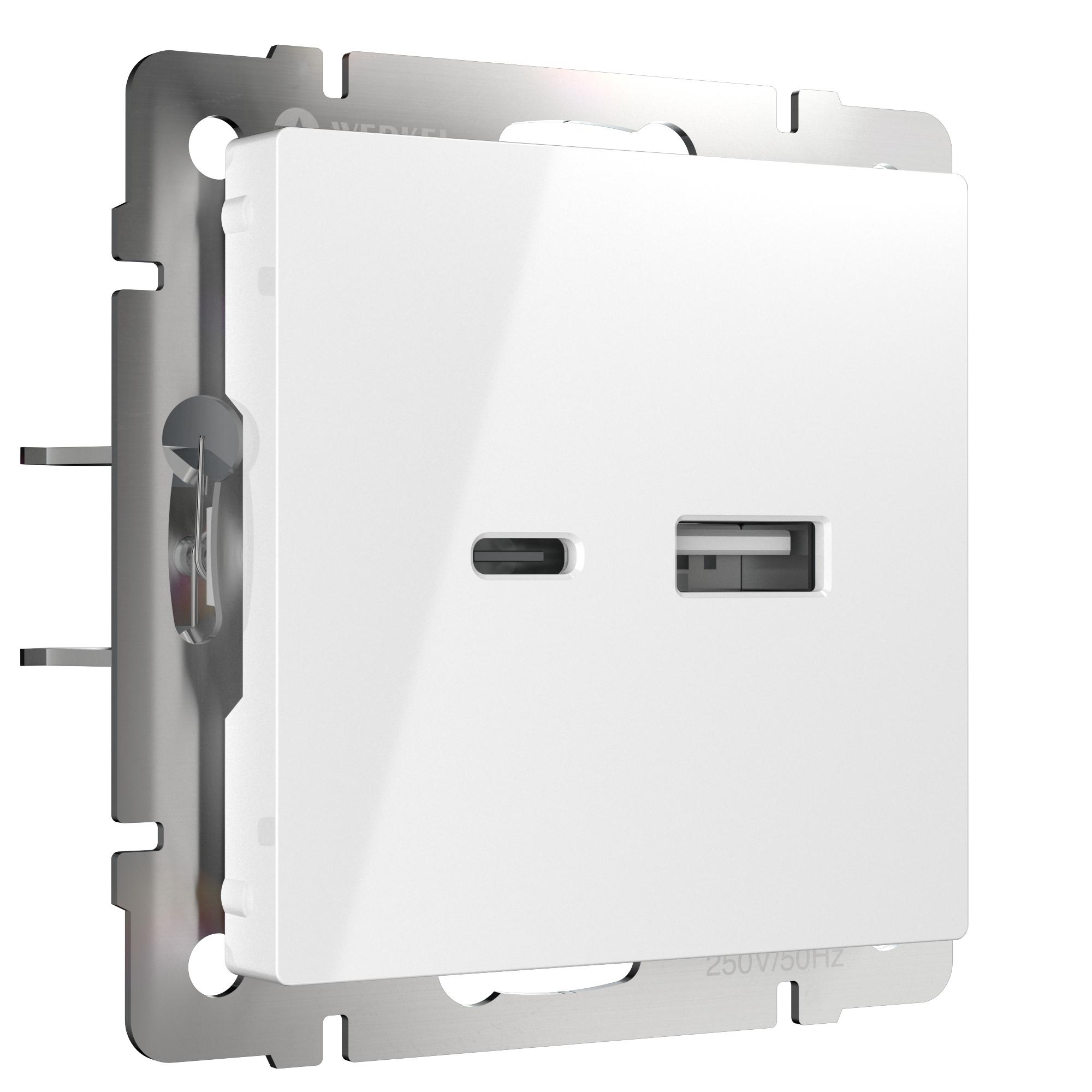 Розетка USB тип A+С белый Werkel W1171801