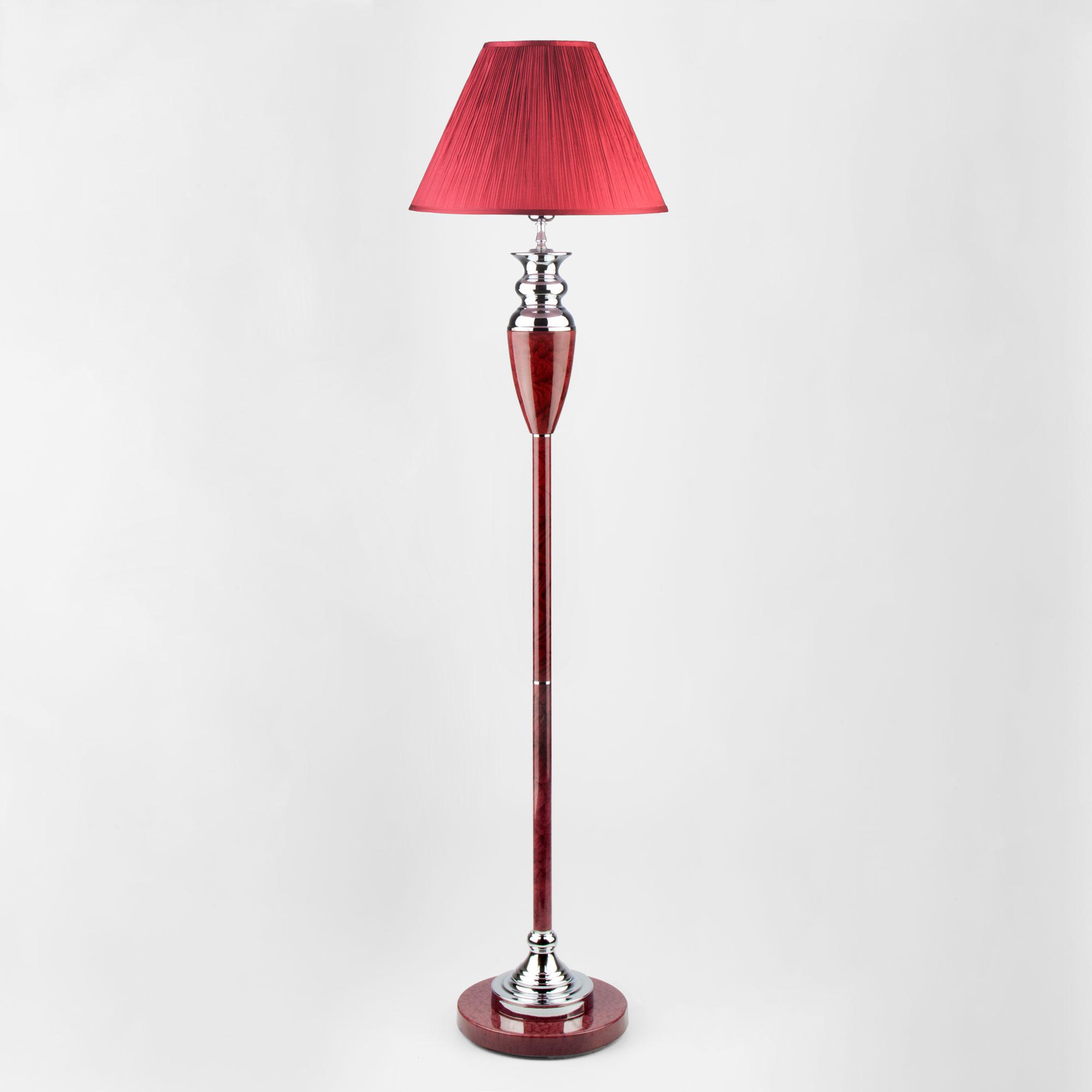 Торшер классический с абажуром Eurosvet 009/1T бордовый