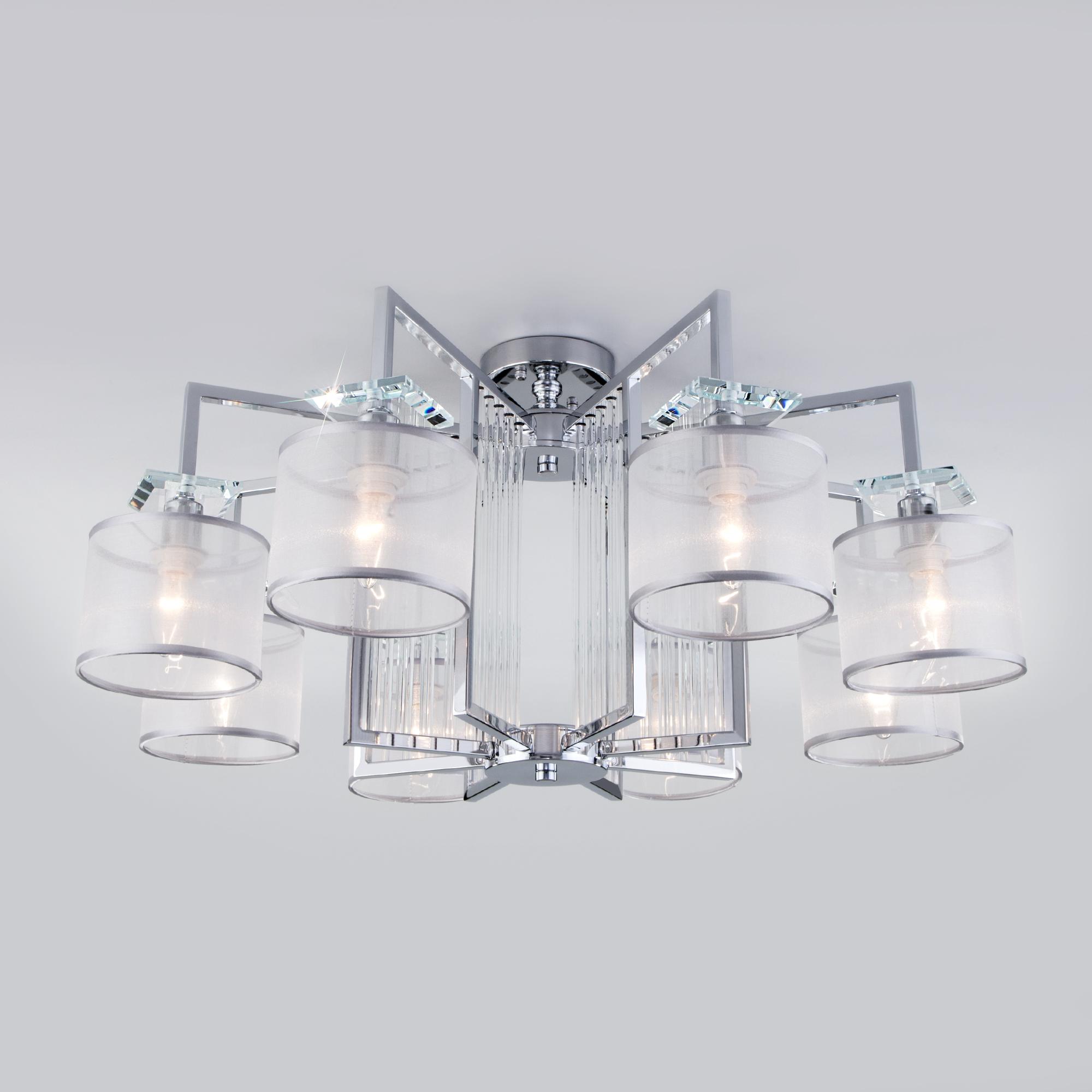 Потолочная люстра с абажурами Eurosvet 60108/8 хром