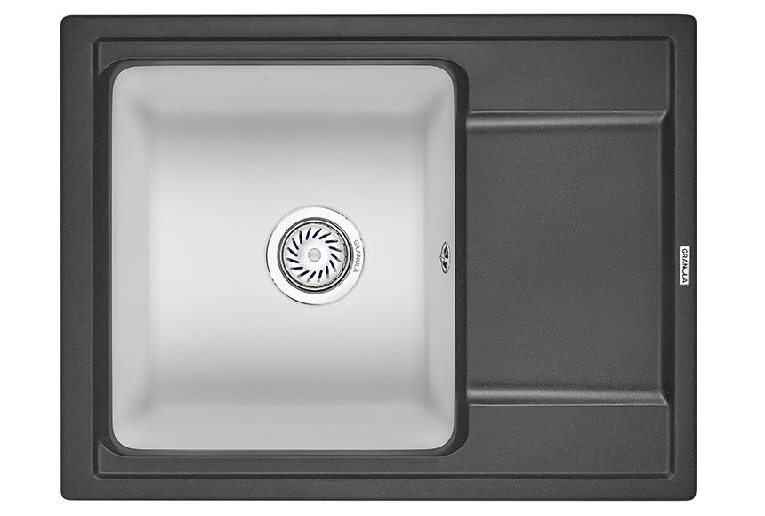 Кухонные мойки Granula HI-65 черный-арктик