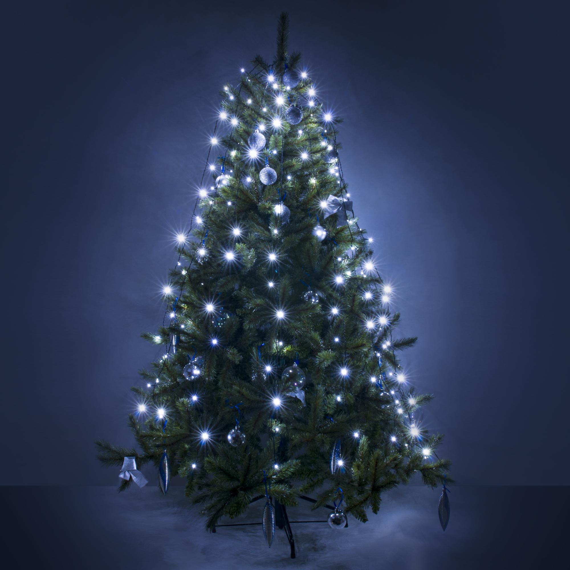 Гирлянда занавес на ель Eurosvet белый 0,45*1,5м IP20 200-003