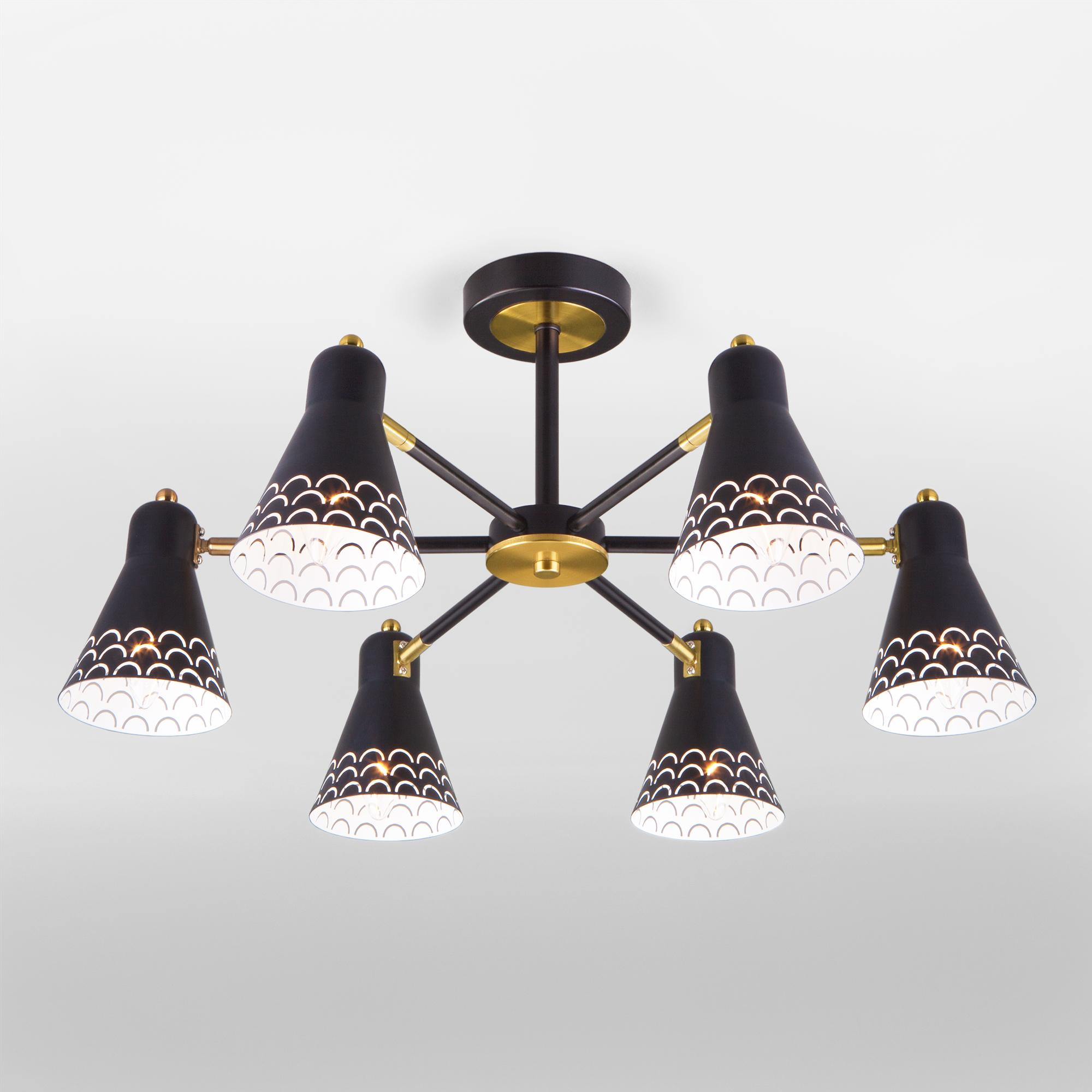 Потолочная люстра с поворотными рожками Eurosvet 70100/6 черный