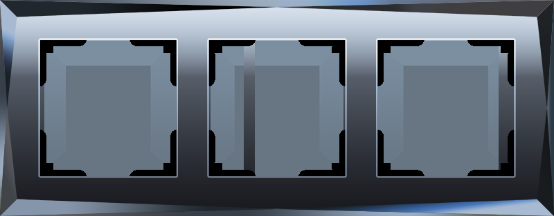 Рамка на 3 поста черный Werkel W0031208