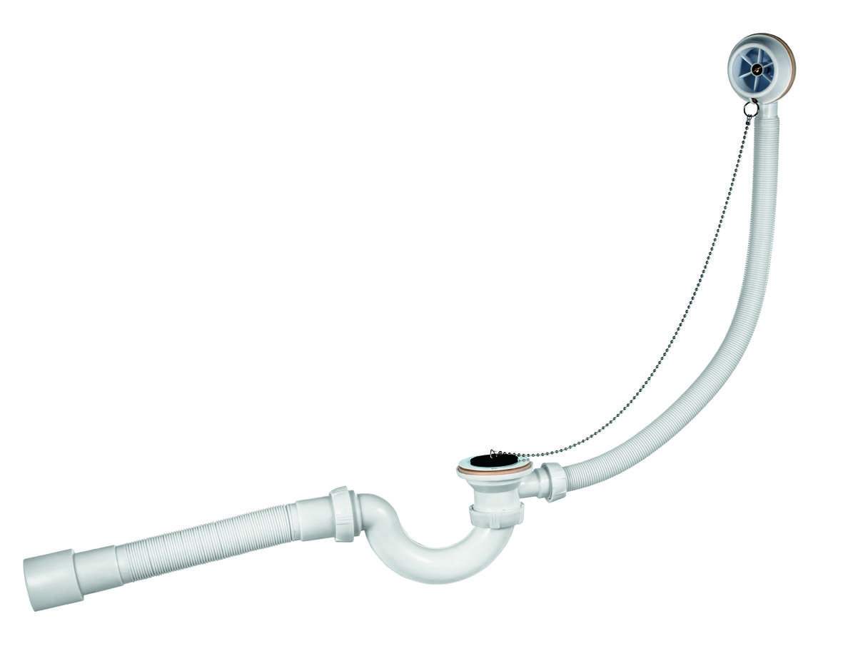 Слив-перелив для ванны Wirquin S-образный с гофротрубой на 40x40/50 30717339