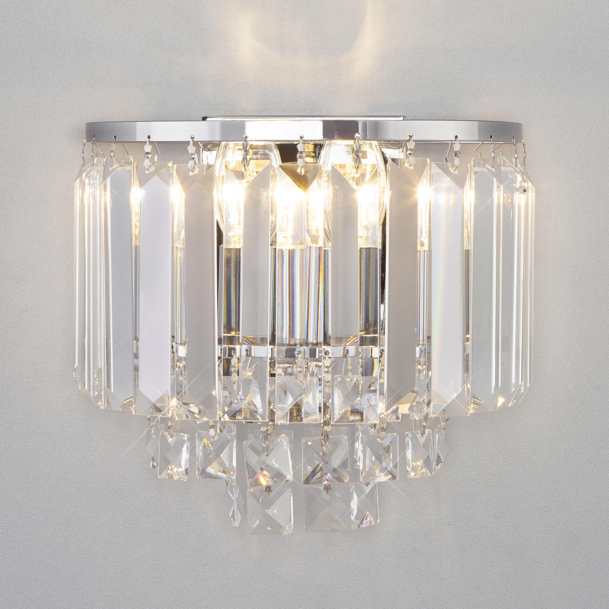Настенный светильник с хрусталем Eurosvet 10121/2 хром