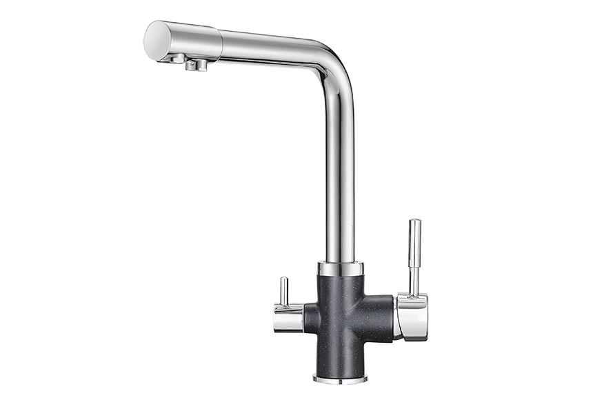 Смеситель для кухни (мойки) Granula 3015 xром/шварц