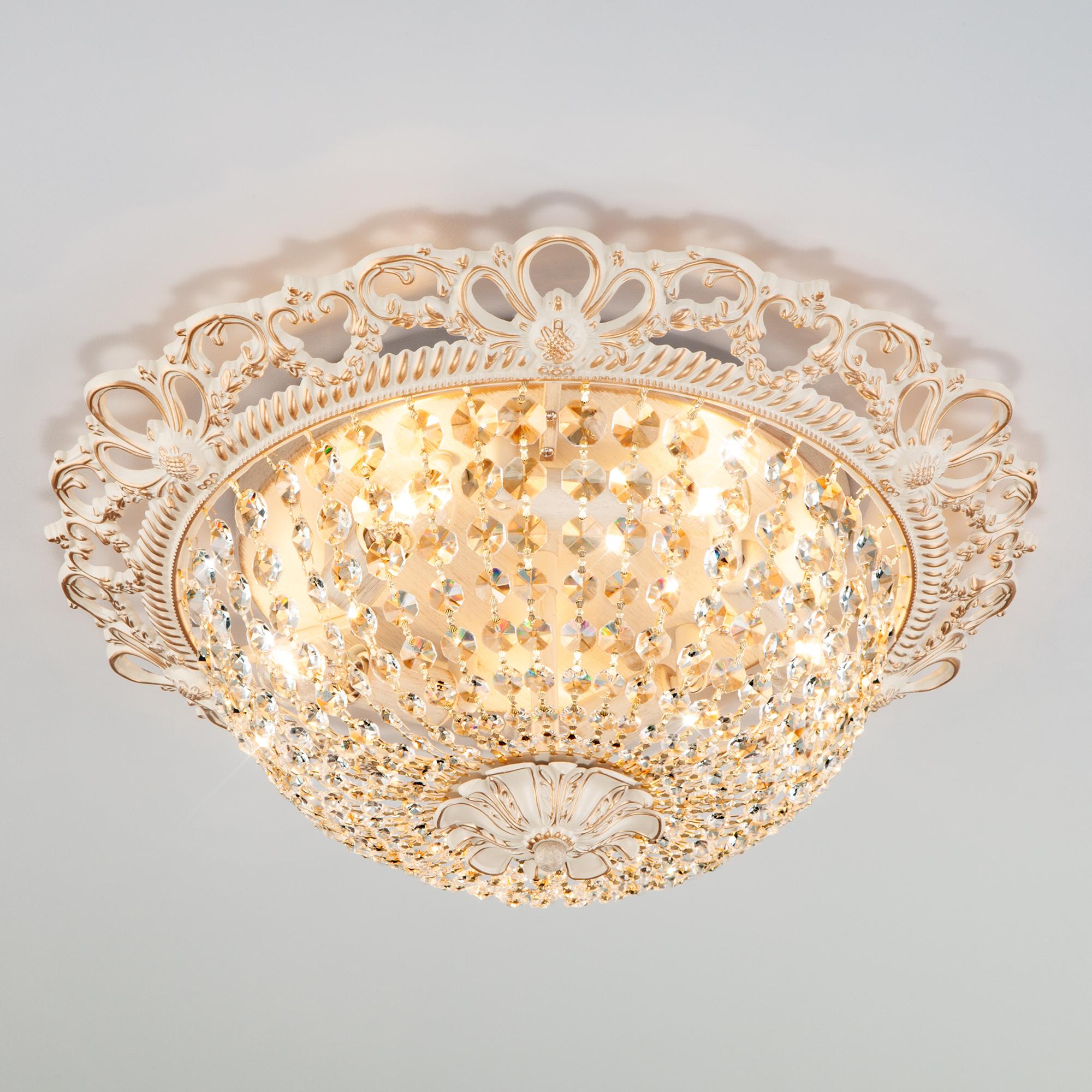 Люстра с хрусталем Eurosvet 3298/5 белый с золотом