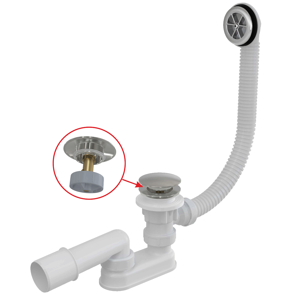 Сифон для ванны click/clak AlcaPlast A505CKM-80