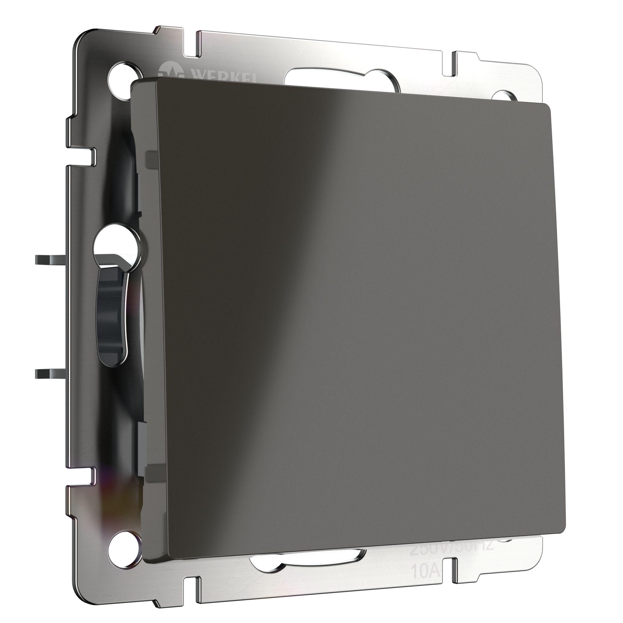 Выключатель одноклавишный проходной серо-коричневый Werkel W1112007