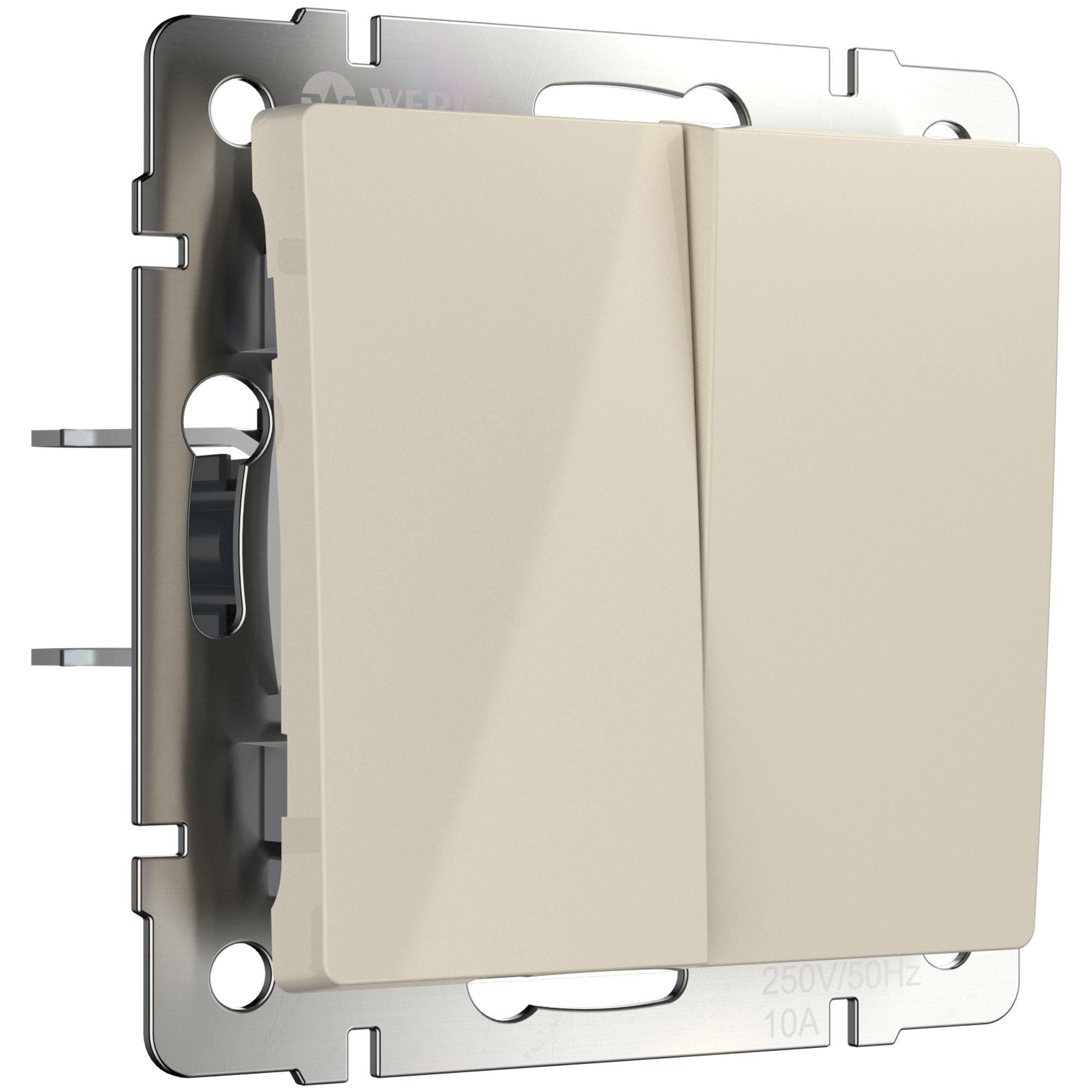 Выключатель двухклавишный слоновая кость Werkel W1120003