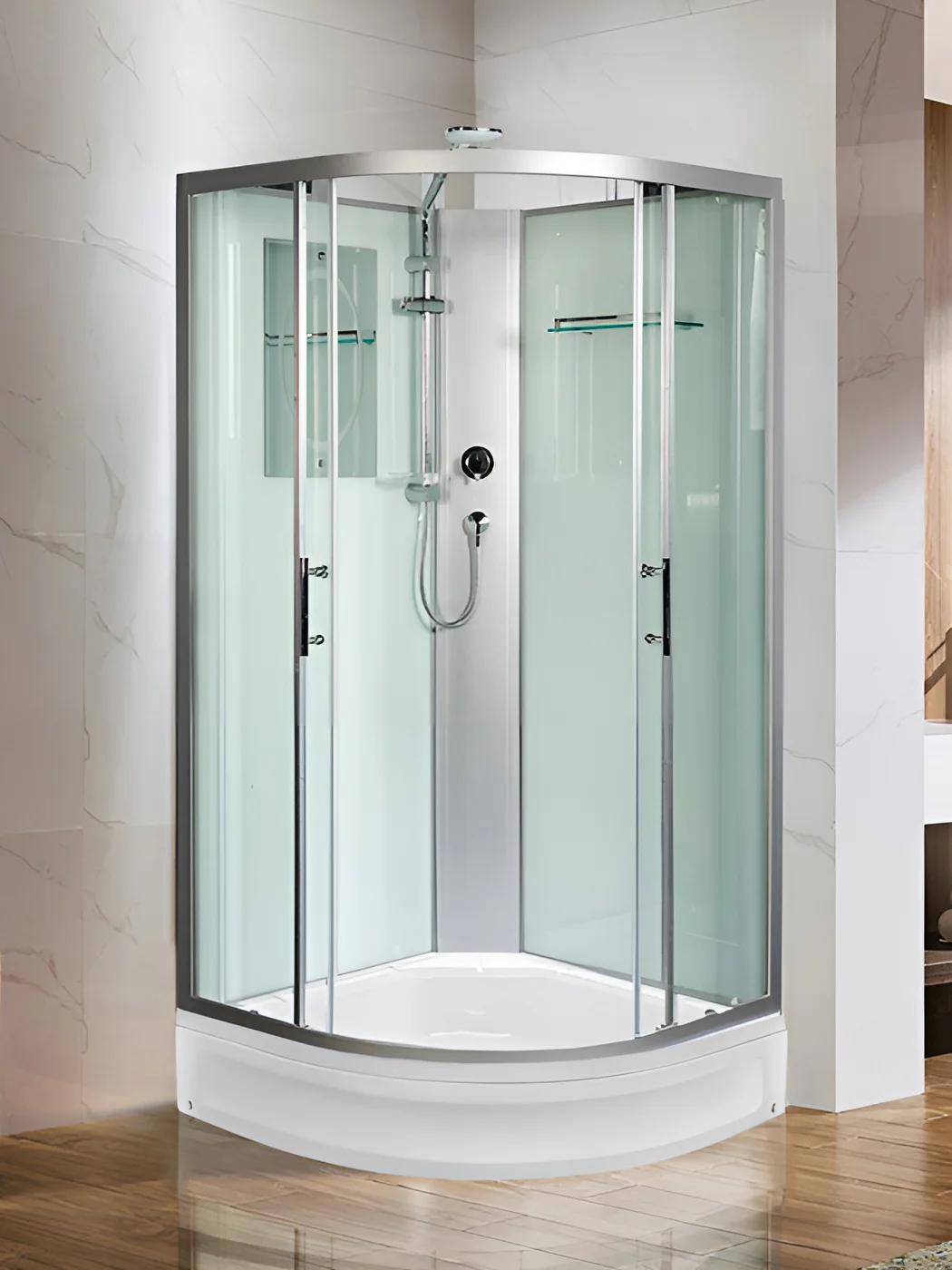 Душевая кабина WeltWasser WW500 Werra XL 1001 100/100/226 без крыши, прозрачное стекло, средний подд