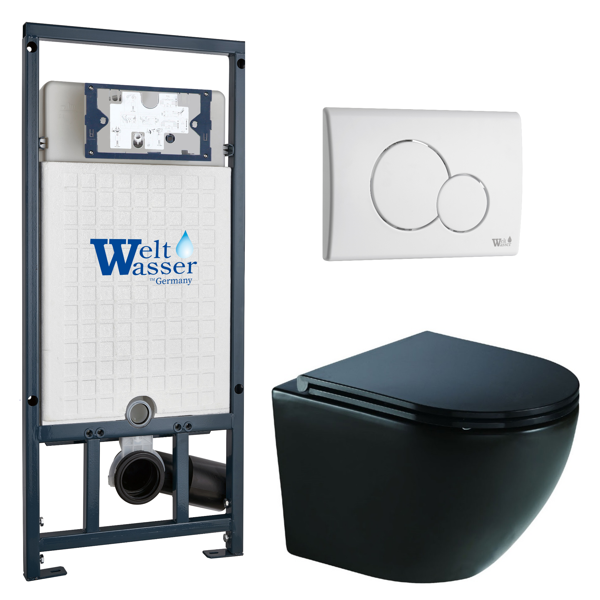 Комплект WeltWasser 10000010961 Merzbach 041 XL MT-BL + Marberg 507 + Marberg 507 RD GL-WT