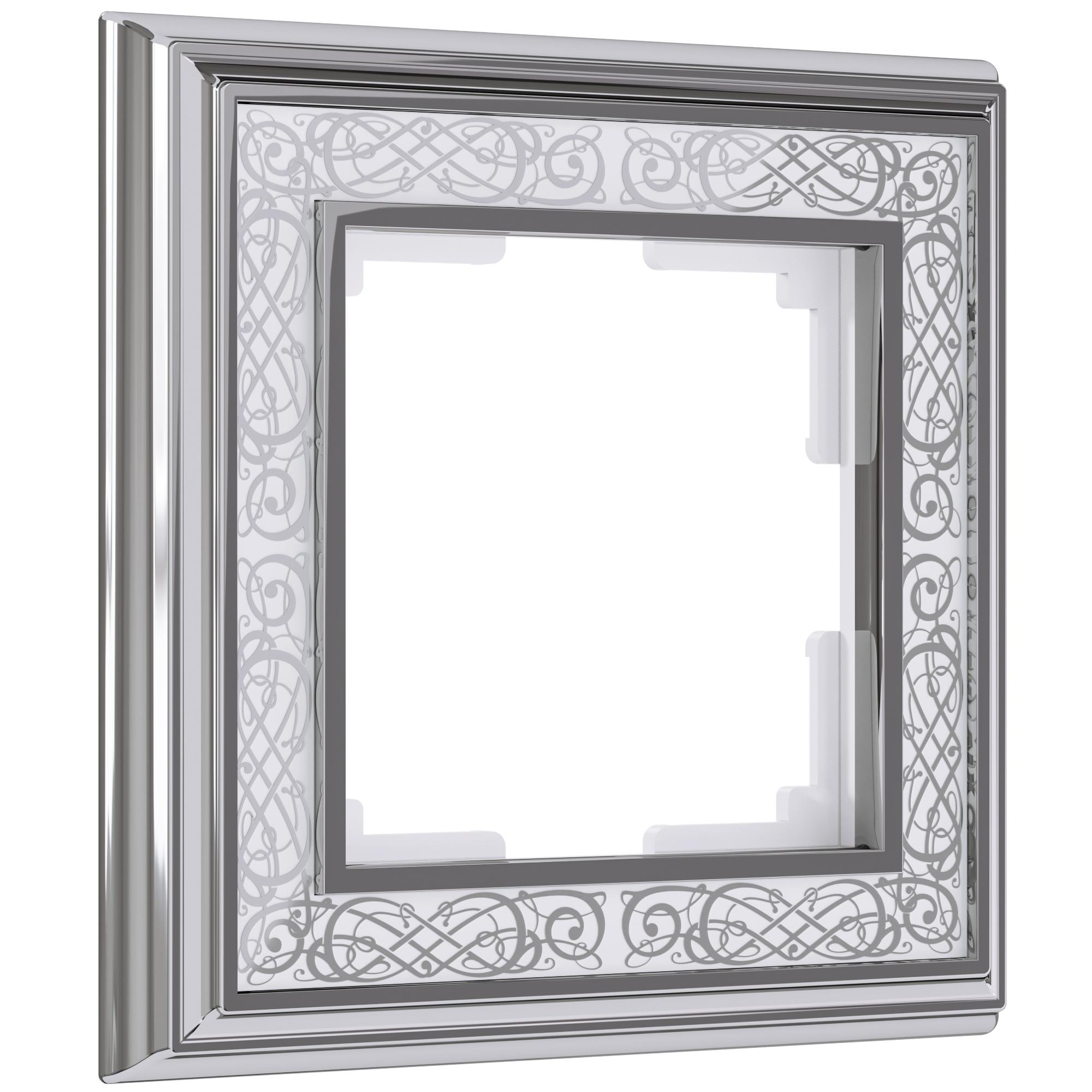 Рамка на 1 пост хром/белый Werkel W0011431