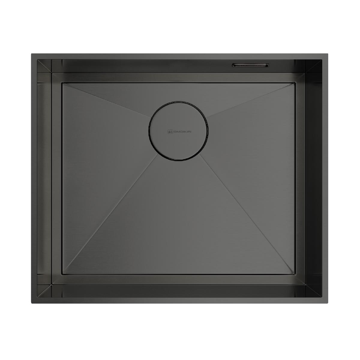 Интегрированная кухонная мойка Omoikiri Kasen 53-26 INT GM вороненая сталь 4993496
