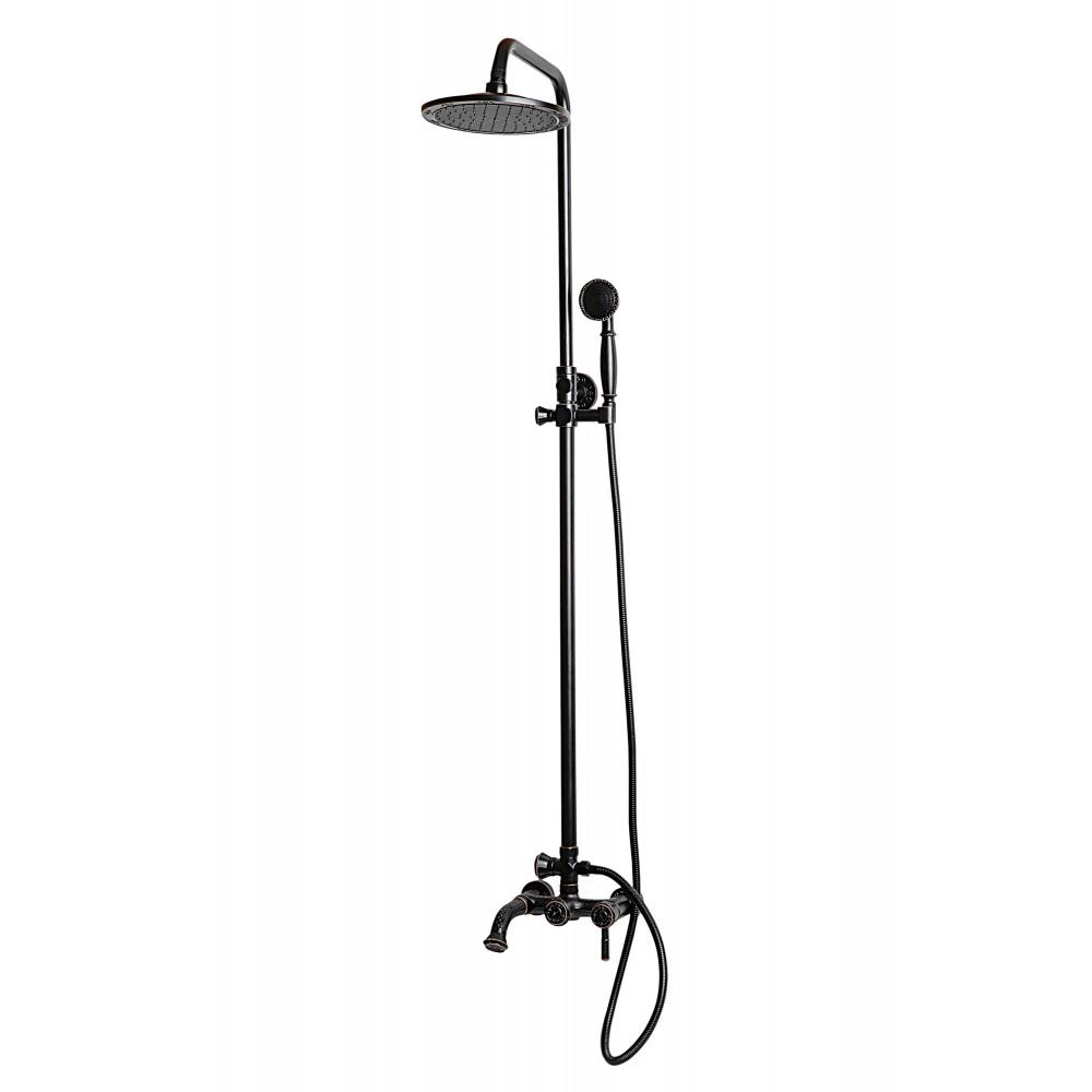 Душевая стойка Milacio Vitoria чёрная бронза MC.101.BBR