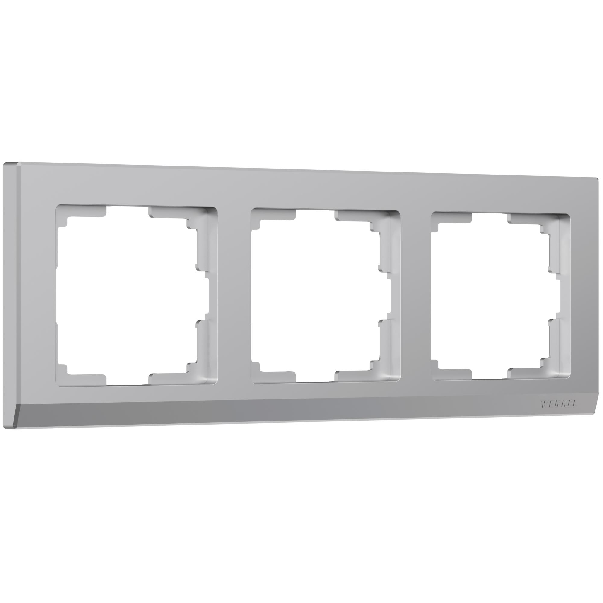Рамка на 3 поста серебряный Werkel W0031806