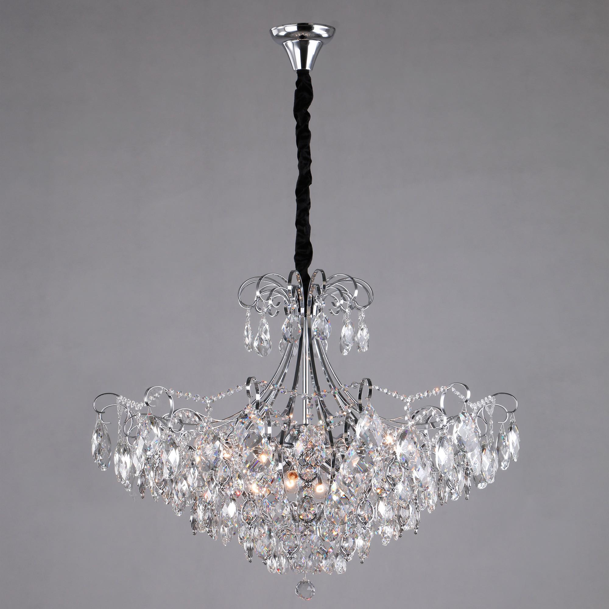 Подвесная люстра с хрусталем Eurosvet 10080/12 хром