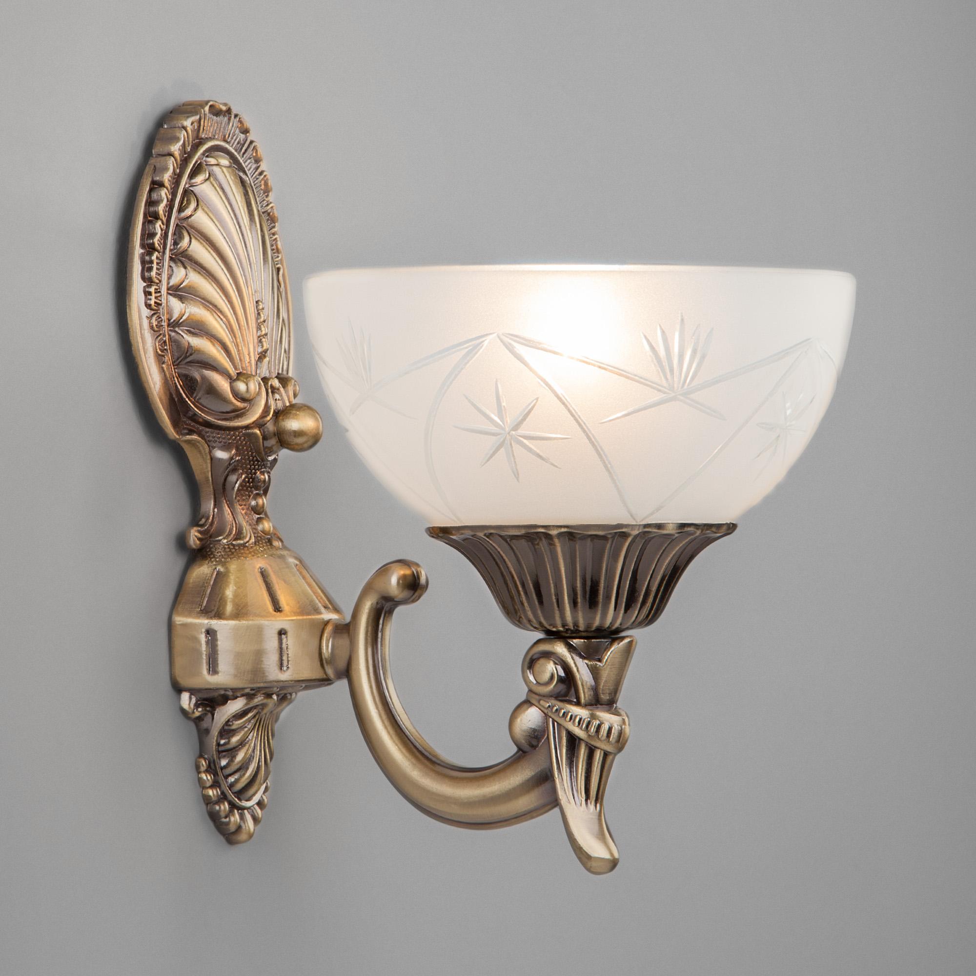 Бра с плафоном Eurosvet 60006/1 античная бронза