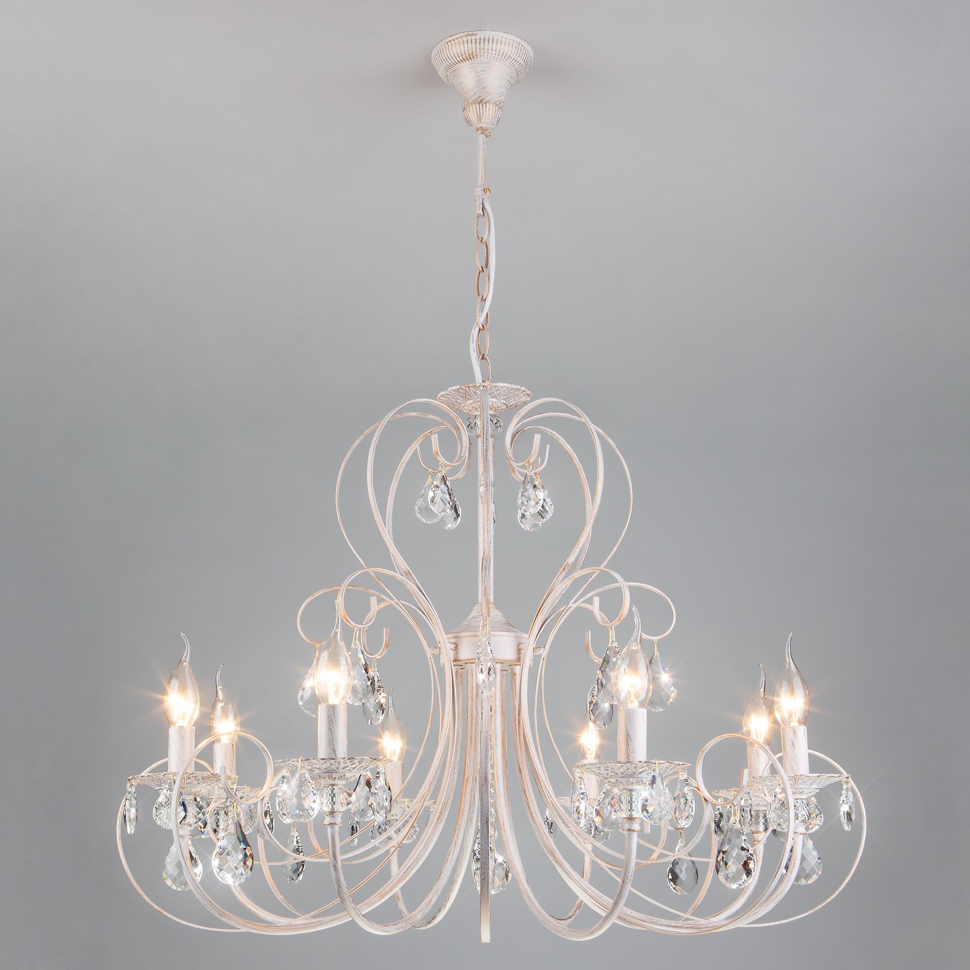 Люстра с хрусталем Eurosvet 3305/8 белый с золотом