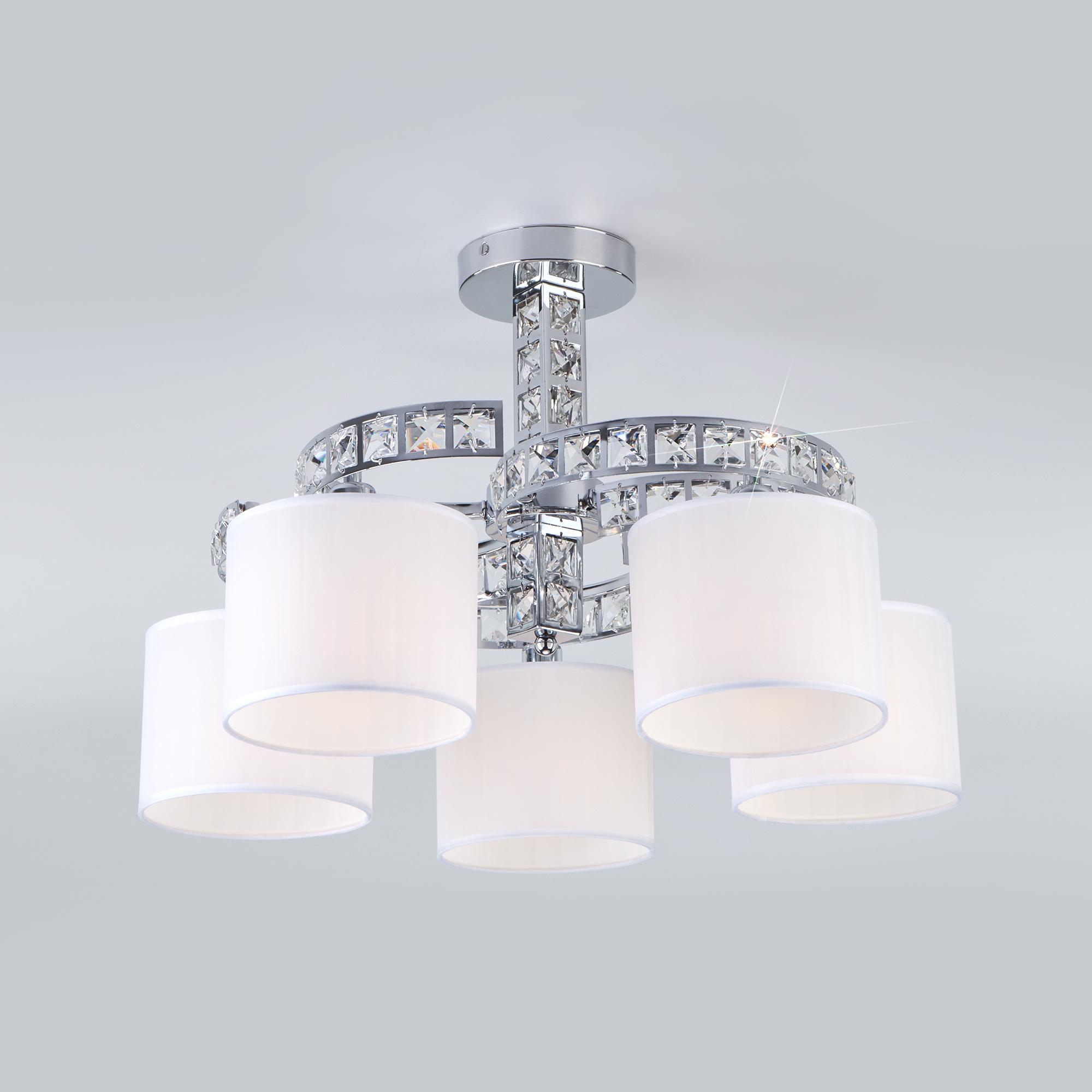 Потолочная люстра с абажурами Eurosvet 60104/5 хром