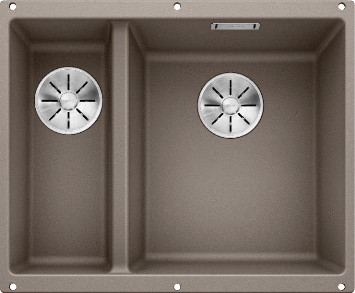 Врезная кухонная мойка Blanco SUBLINE 340/160-U SILGRANIT PuraDur (чаша справа) серый беж