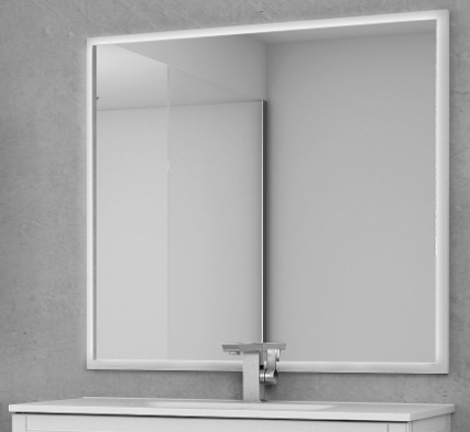 Зеркало со встроенной LED подстветкой, система антизапотевания, реверсивное 90x73 Cezares TIFFANY 45043 Bianco opaco