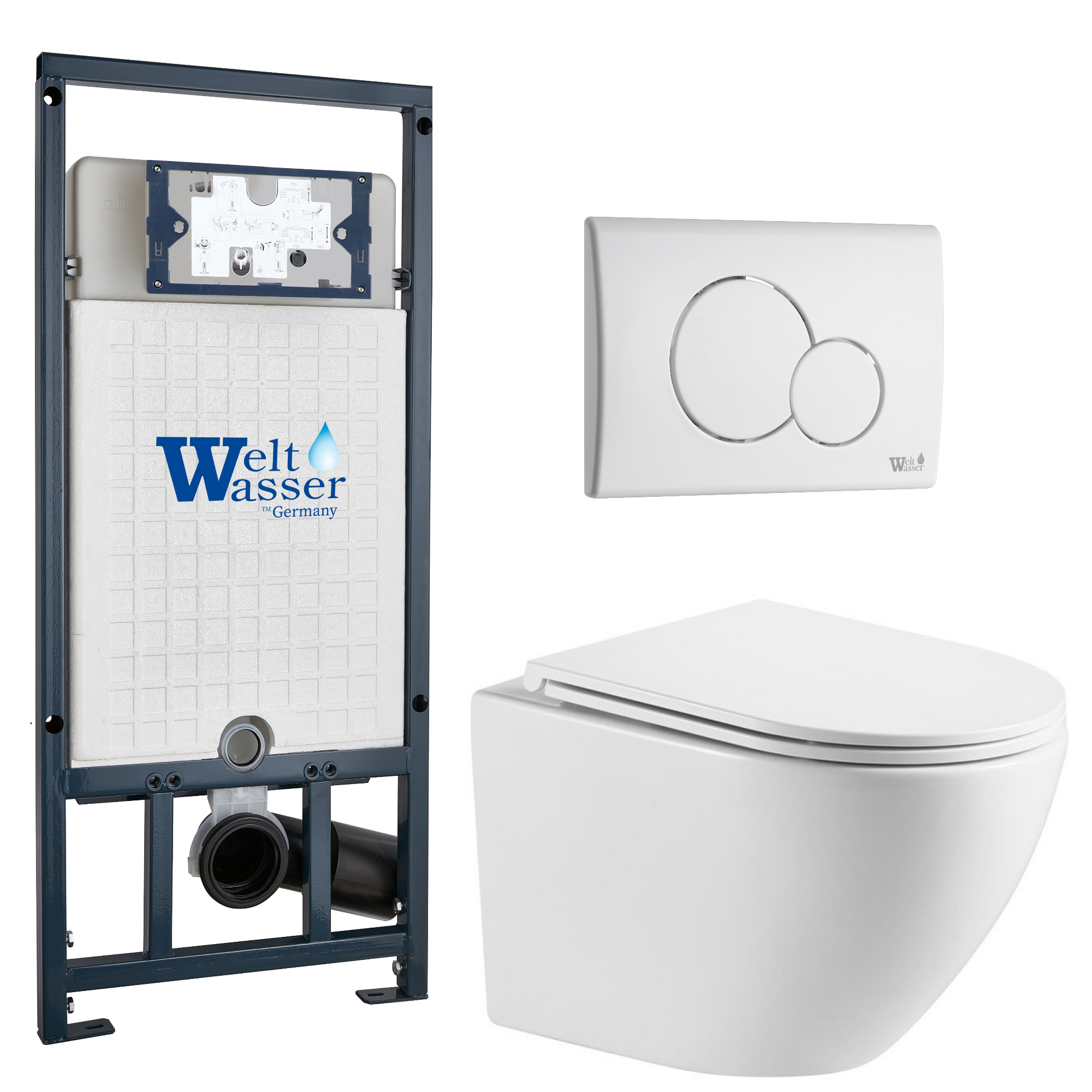 Комплект WeltWasser 10000010921 Merzbach 041 XL GL-WT + Marberg 507 + Marberg 507 RD GL-WT