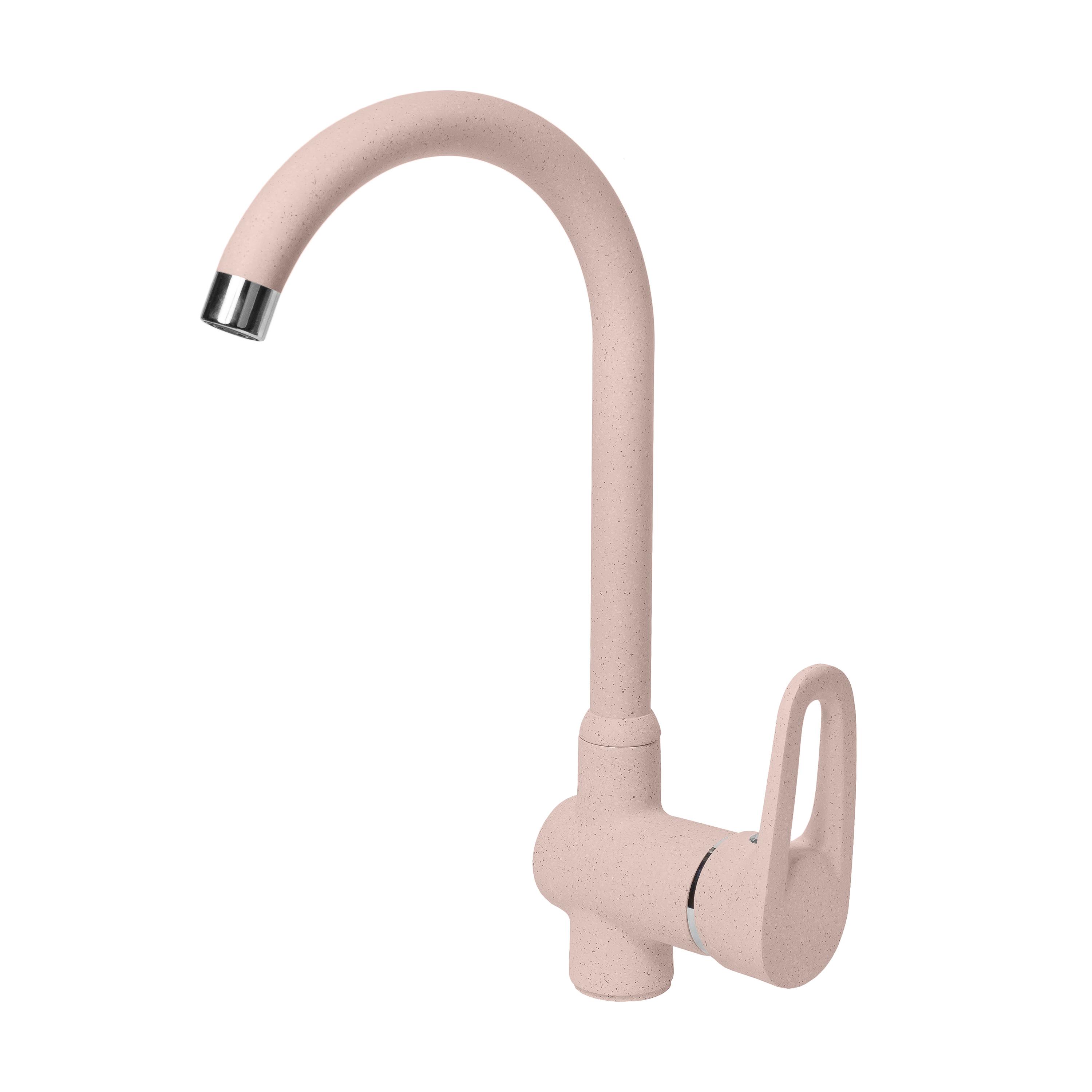 Смеситель для кухни AquaGranitEx C-5035 (315) розовый