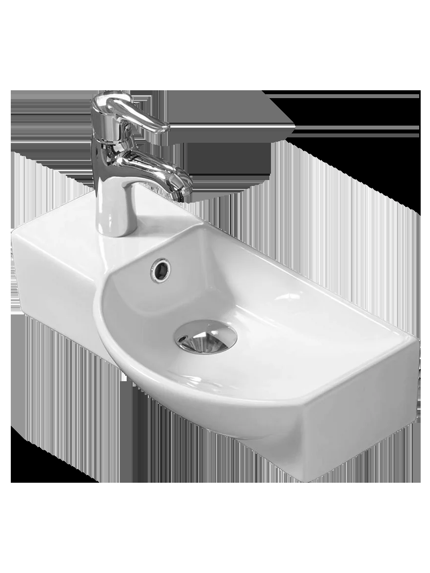Раковина подвесная WeltWasser 50.5х23.5х12.5 WW Aisbach 7950 GL-WT L 10000008692 глянцевая белая