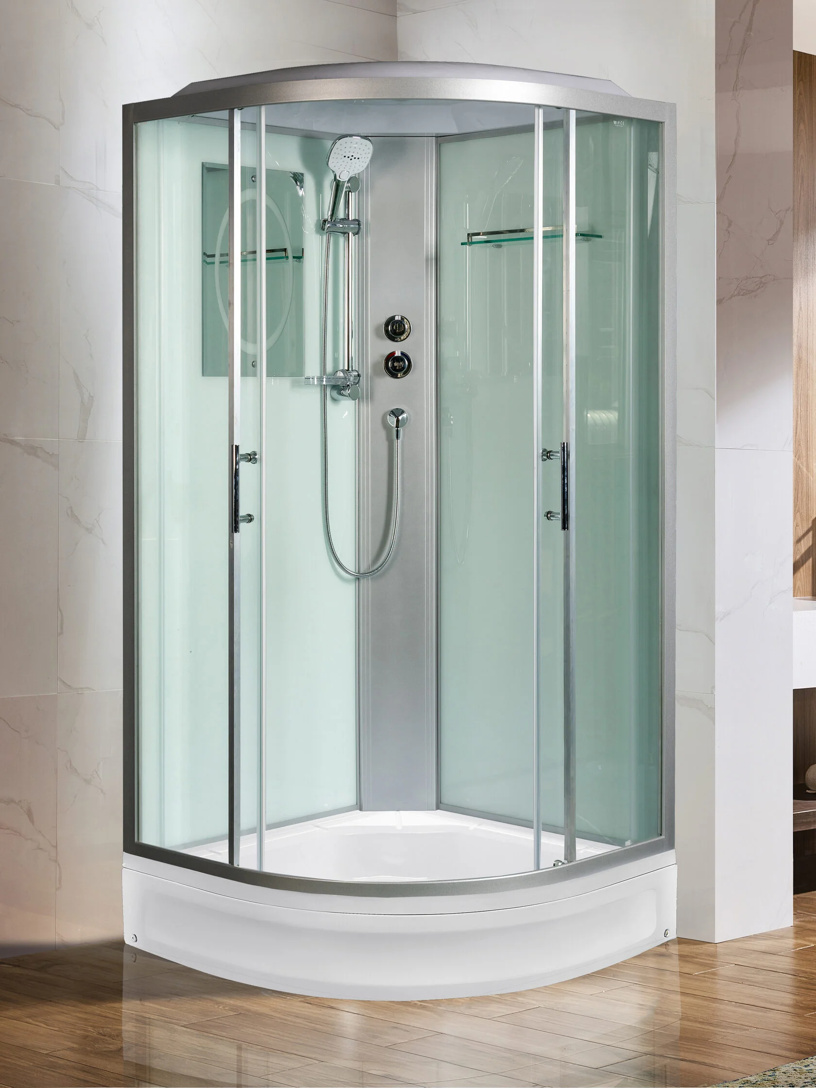 Душевая кабина WeltWasser WW500 Werra XL 1002 100/100/225 с крышей, прозрачное стекло, средний поддо