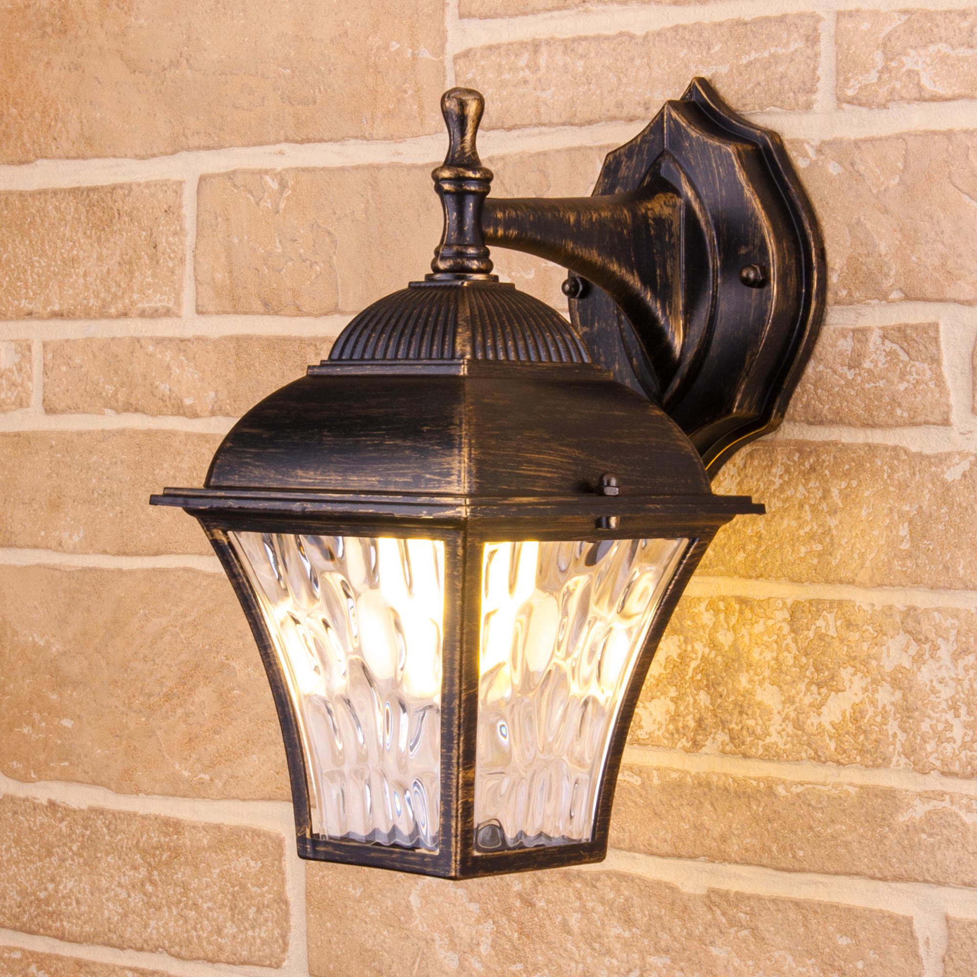 Уличный настенный светильник Elektrostandard GL 1009D Apus D черное золото