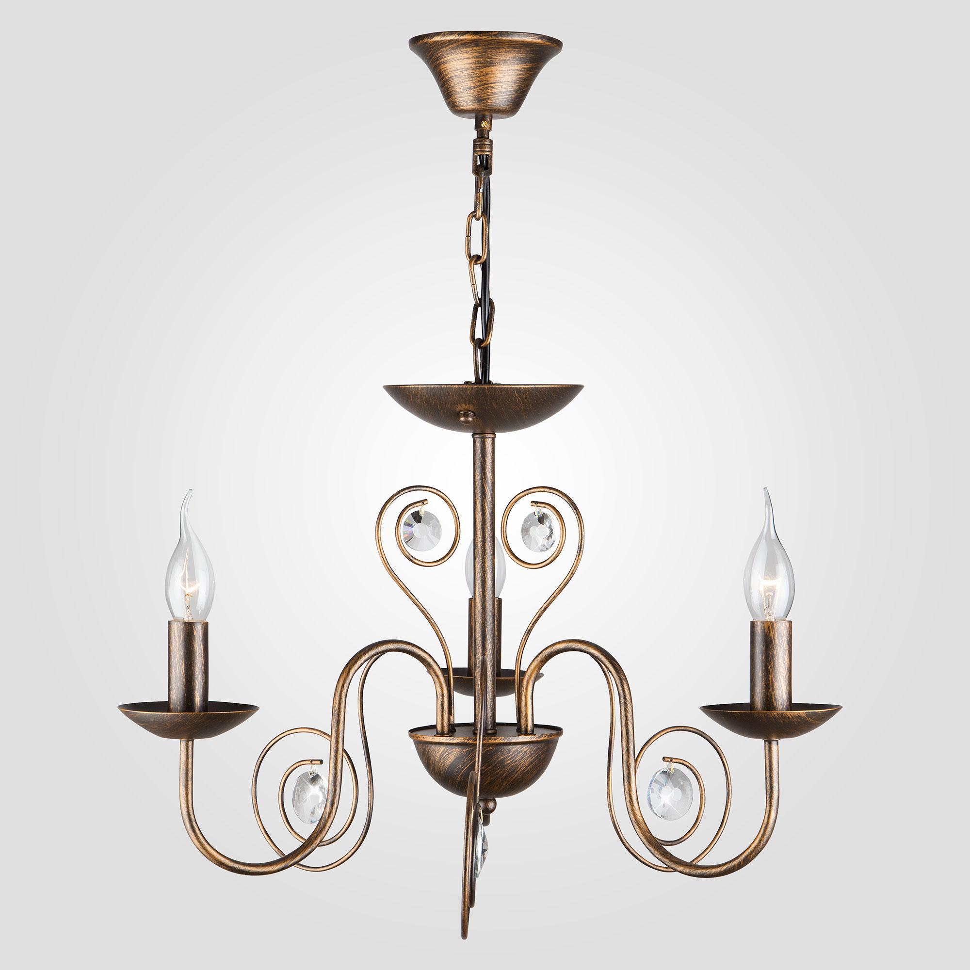 Люстра с двойным креплением Eurosvet 60018/3 черный с золотом