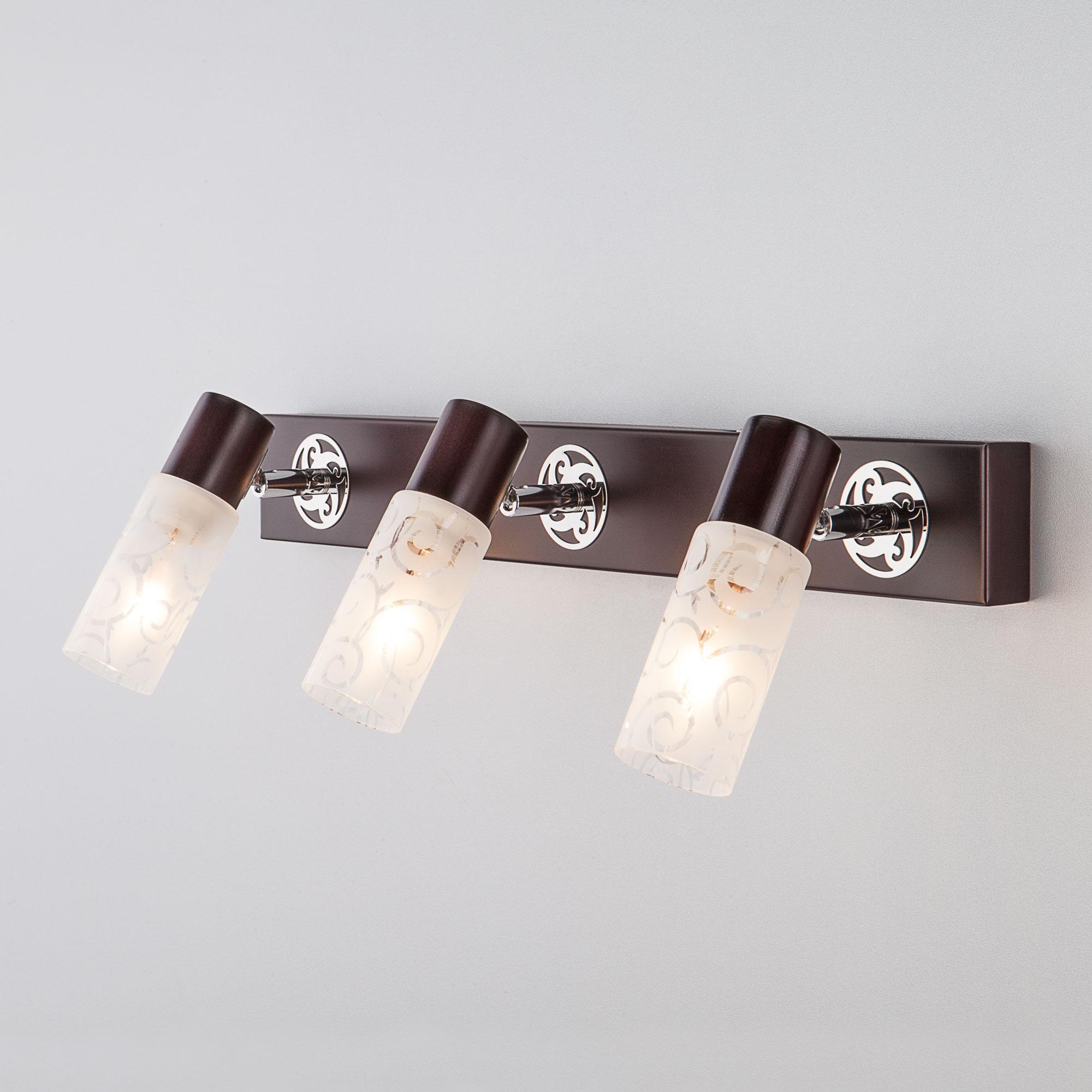 Бра со стеклянными плафонами Eurosvet 21130/3 хром/венге