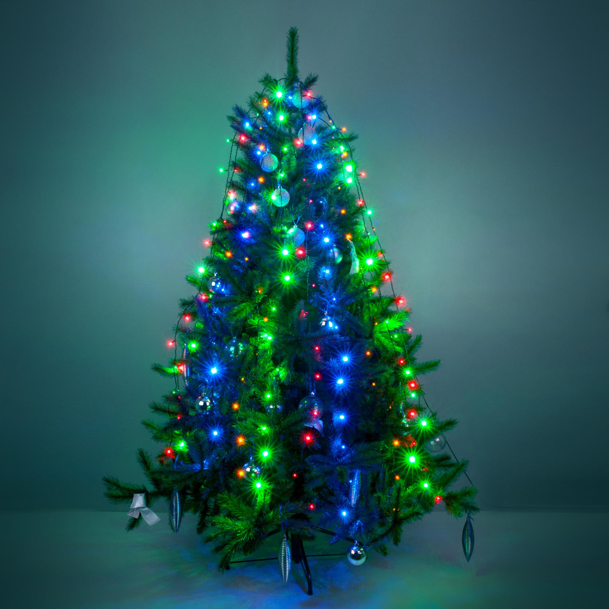 Гирлянда занавес на ель Eurosvet мульти 0,45*1,5м IP20 200-003