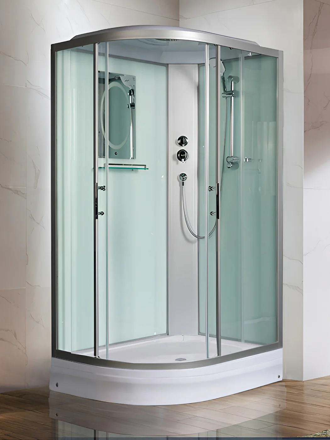 Душевая кабина WeltWasser WW500 Werra XL 1202 R 90/120/225 с крышей, прозрачное стекло, средний подд