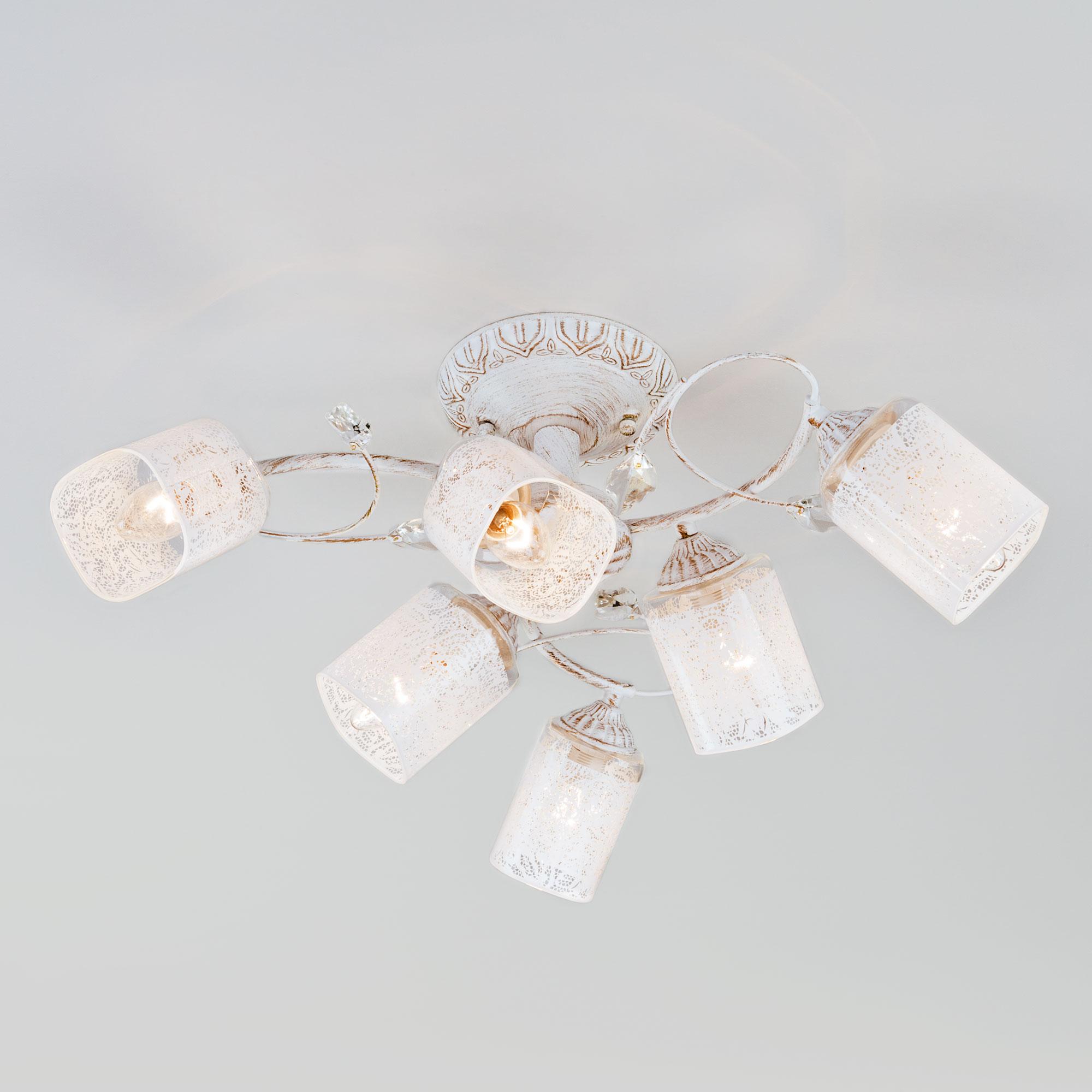 Люстра с плафонами Eurosvet 30053/6 белый с золотом