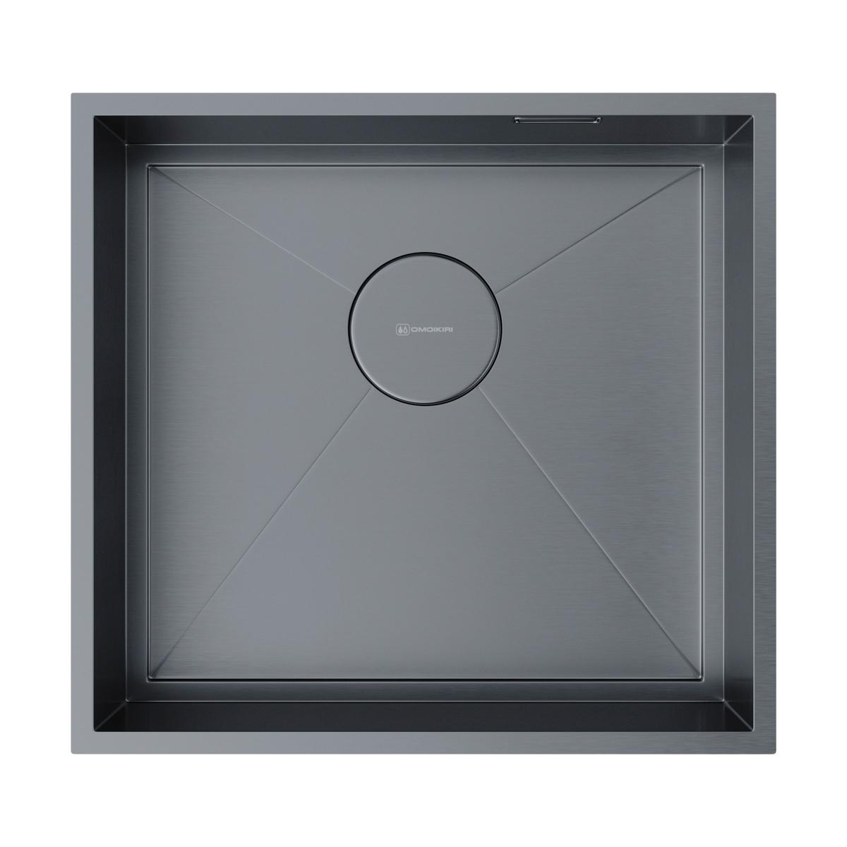 Интегрированная кухонная мойка Omoikiri Kasen 48-26 INT GM вороненая сталь 4997058