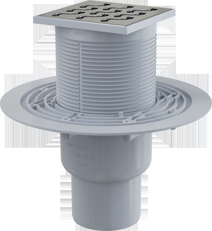 Сливной трап AlcaPlast APV202 105х105/50/75 прямой выпуск
